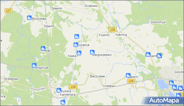 mapa Dargoszewko, Dargoszewko na mapie Targeo