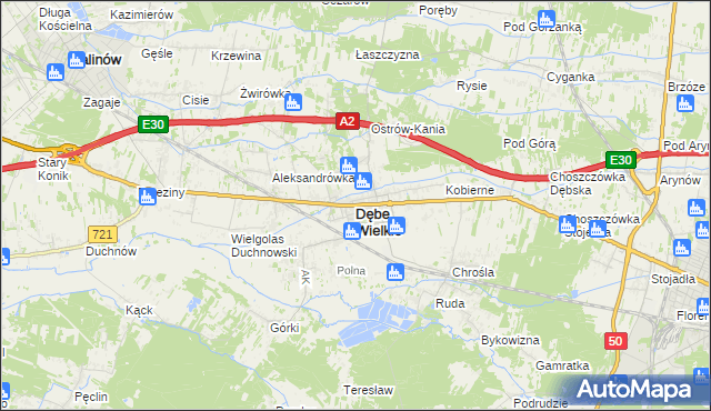 mapa Dębe Wielkie, Dębe Wielkie na mapie Targeo