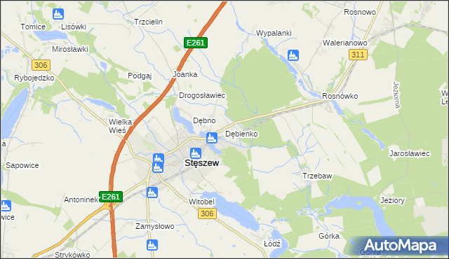 mapa Dębienko, Dębienko na mapie Targeo