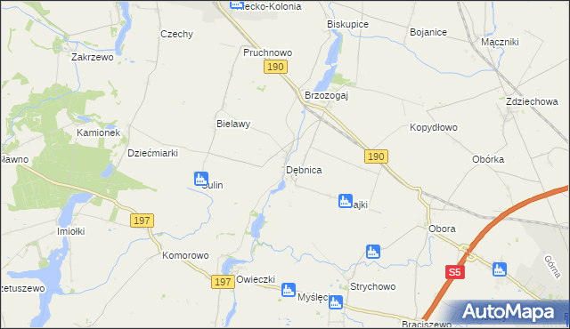 mapa Dębnica gmina Kłecko, Dębnica gmina Kłecko na mapie Targeo