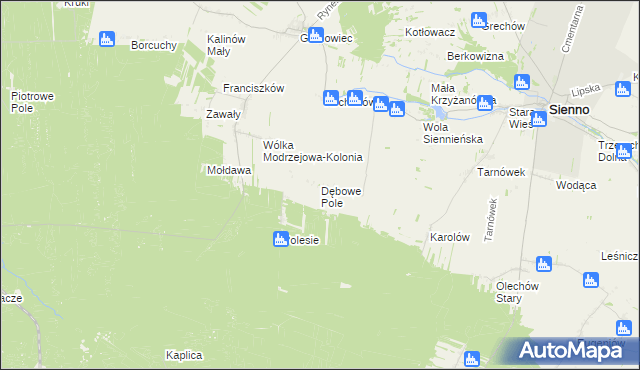 mapa Dębowe Pole, Dębowe Pole na mapie Targeo