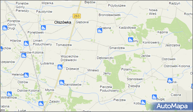 mapa Dębowiczki, Dębowiczki na mapie Targeo