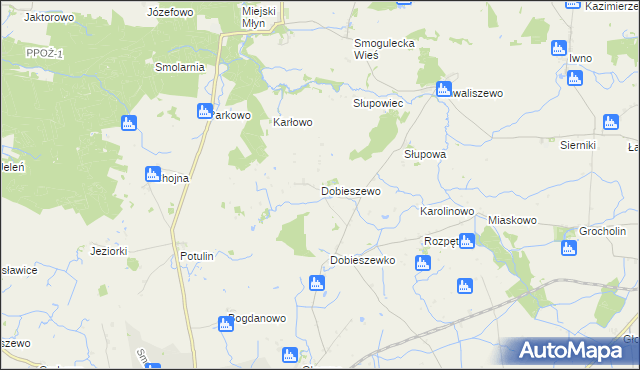 mapa Dobieszewo gmina Kcynia, Dobieszewo gmina Kcynia na mapie Targeo