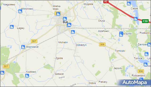 mapa Dobieżyn, Dobieżyn na mapie Targeo