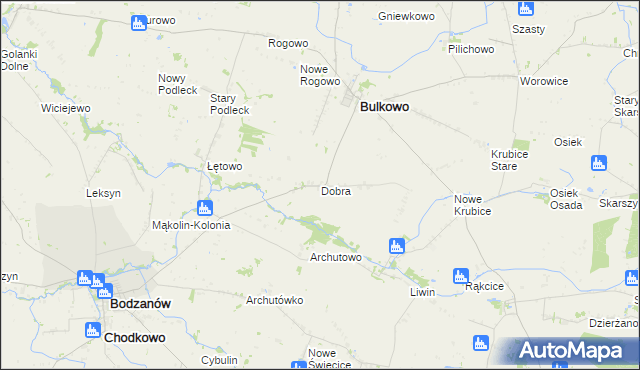 mapa Dobra gmina Bulkowo, Dobra gmina Bulkowo na mapie Targeo