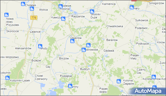 mapa Dobrowoda gmina Busko-Zdrój, Dobrowoda gmina Busko-Zdrój na mapie Targeo