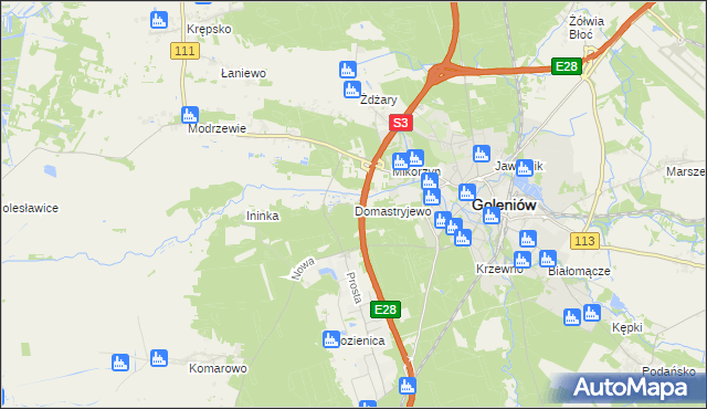 mapa Domastryjewo, Domastryjewo na mapie Targeo