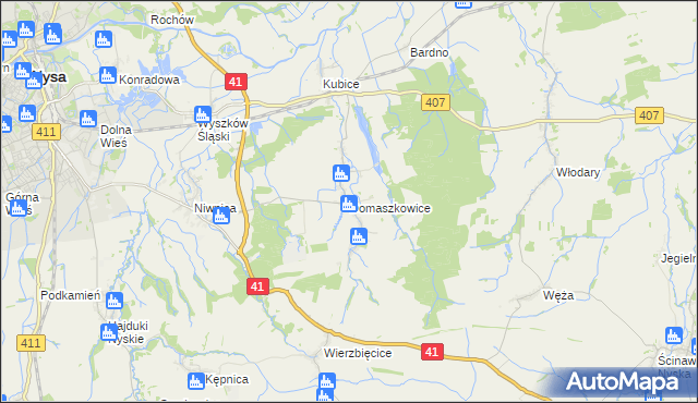 mapa Domaszkowice, Domaszkowice na mapie Targeo