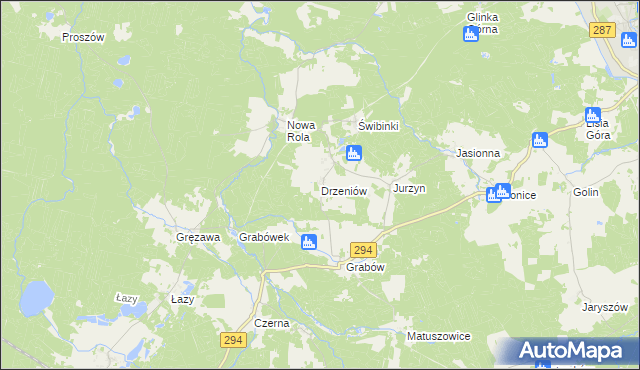mapa Drzeniów gmina Tuplice, Drzeniów gmina Tuplice na mapie Targeo