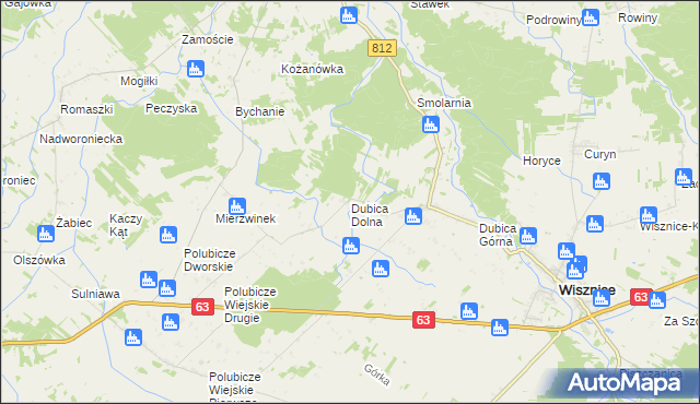 mapa Dubica Dolna, Dubica Dolna na mapie Targeo