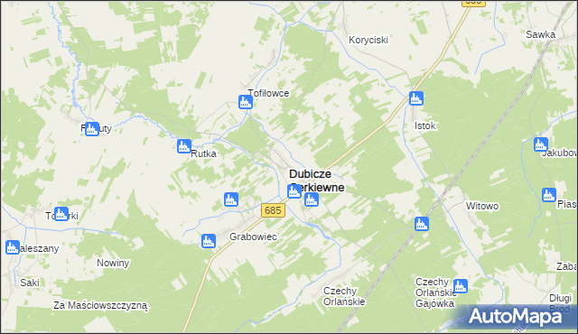 mapa Dubicze Cerkiewne, Dubicze Cerkiewne na mapie Targeo