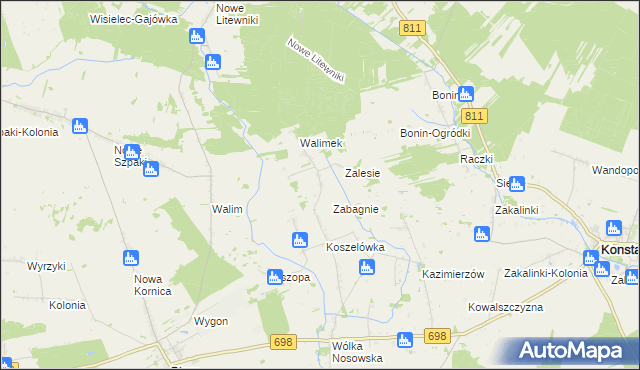 mapa Dubicze gmina Stara Kornica, Dubicze gmina Stara Kornica na mapie Targeo