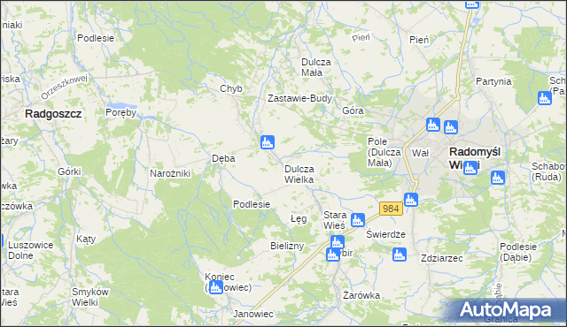mapa Dulcza Wielka, Dulcza Wielka na mapie Targeo