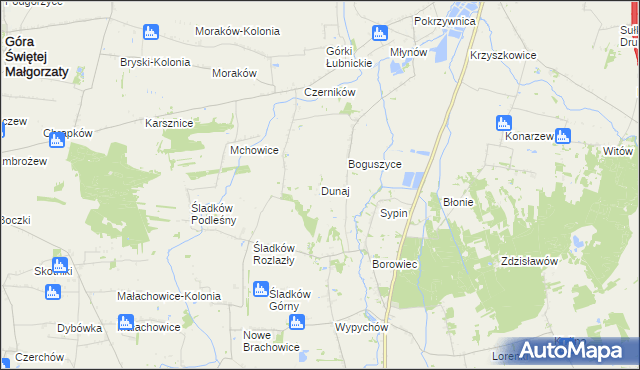 mapa Dunaj gmina Piątek, Dunaj gmina Piątek na mapie Targeo