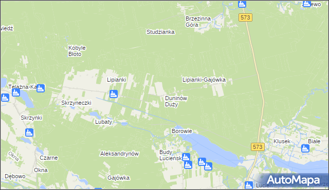 mapa Duninów Duży, Duninów Duży na mapie Targeo