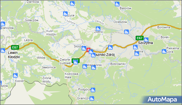mapa Duszniki-Zdrój, Duszniki-Zdrój na mapie Targeo