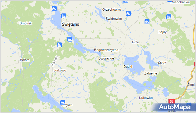 mapa Dworackie, Dworackie na mapie Targeo