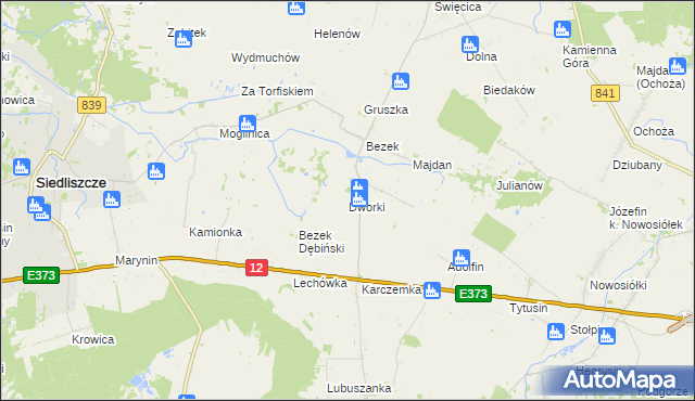 mapa Dworki gmina Siedliszcze, Dworki gmina Siedliszcze na mapie Targeo