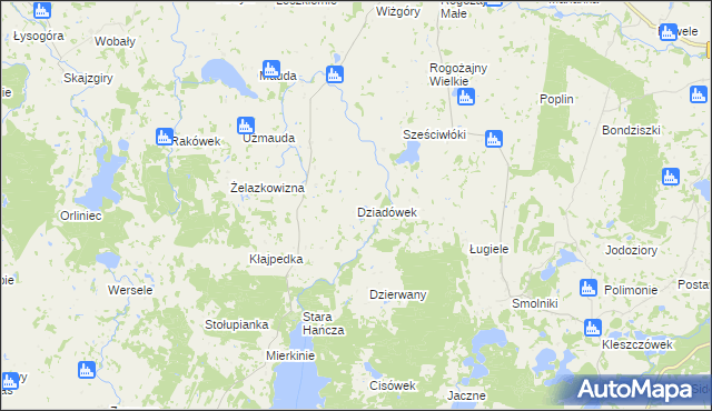mapa Dziadówek, Dziadówek na mapie Targeo