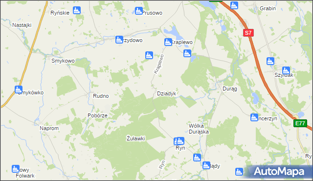 mapa Dziadyk, Dziadyk na mapie Targeo