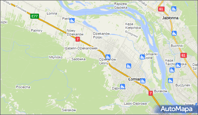 mapa Dziekanów Leśny, Dziekanów Leśny na mapie Targeo
