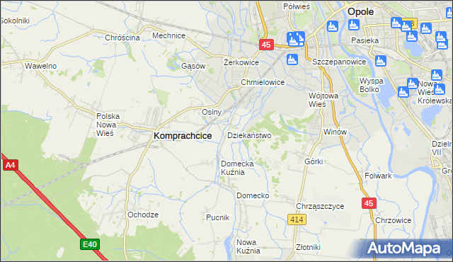mapa Dziekaństwo, Dziekaństwo na mapie Targeo