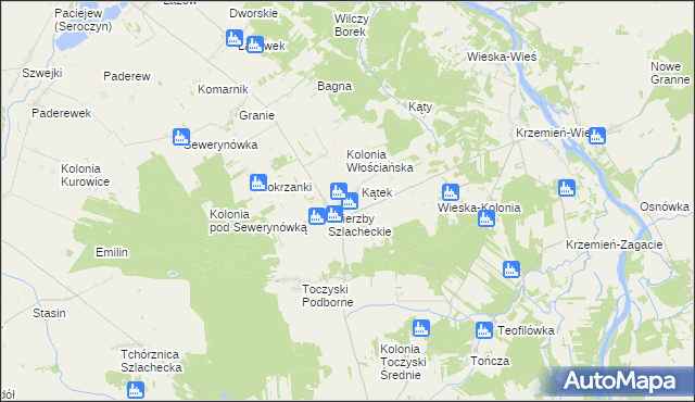 mapa Dzierzby Włościańskie, Dzierzby Włościańskie na mapie Targeo