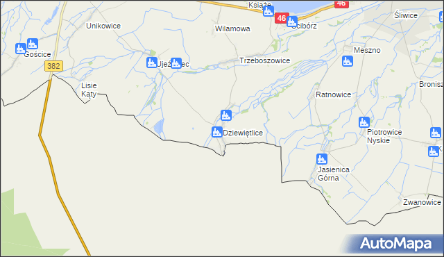 mapa Dziewiętlice, Dziewiętlice na mapie Targeo
