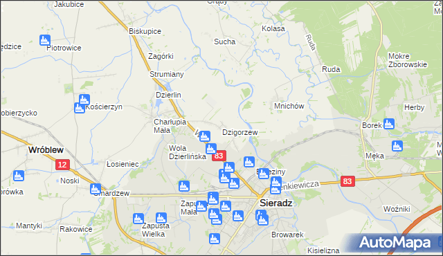 mapa Dzigorzew, Dzigorzew na mapie Targeo