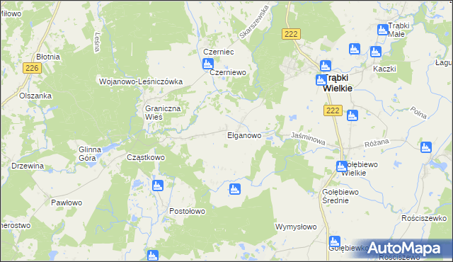 mapa Ełganowo, Ełganowo na mapie Targeo