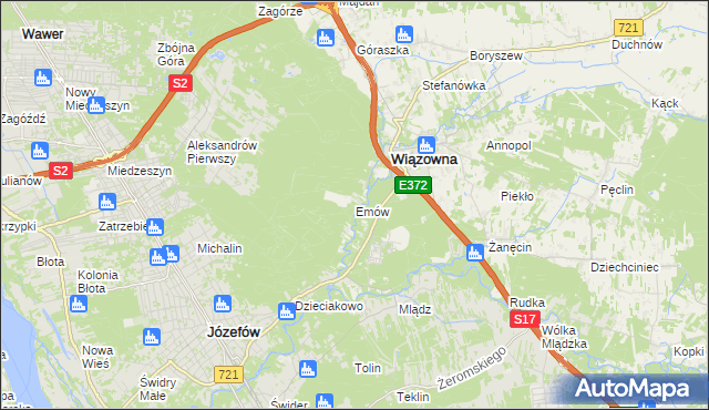 mapa Emów, Emów na mapie Targeo