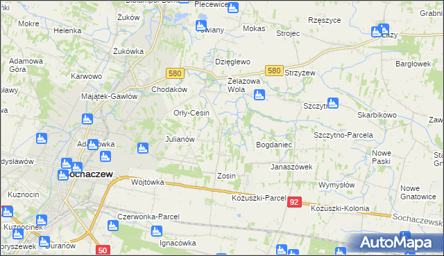 mapa Feliksów gmina Sochaczew, Feliksów gmina Sochaczew na mapie Targeo