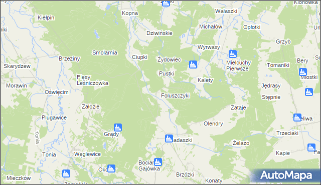 mapa Foluszczyki, Foluszczyki na mapie Targeo