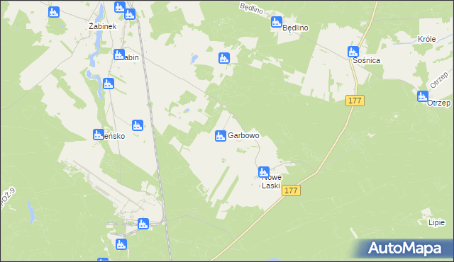 mapa Garbowo gmina Wierzchowo, Garbowo gmina Wierzchowo na mapie Targeo