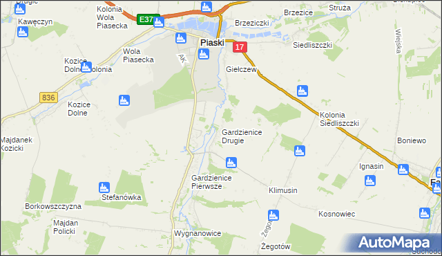 mapa Gardzienice Drugie, Gardzienice Drugie na mapie Targeo