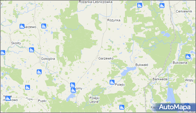 mapa Garzewko, Garzewko na mapie Targeo