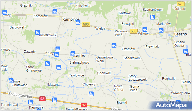mapa Gawartowa Wola, Gawartowa Wola na mapie Targeo