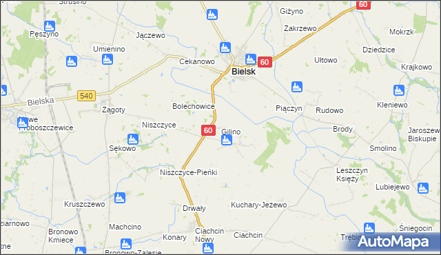 mapa Gilino, Gilino na mapie Targeo