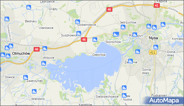 mapa Głębinów, Głębinów na mapie Targeo