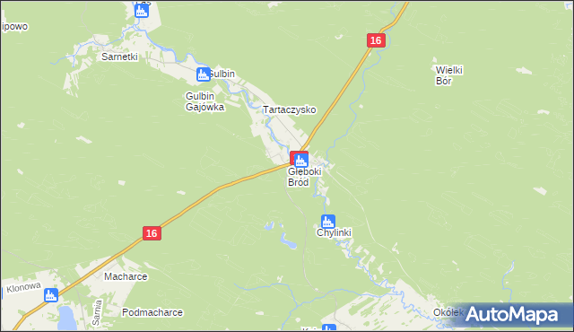 mapa Głęboki Bród, Głęboki Bród na mapie Targeo