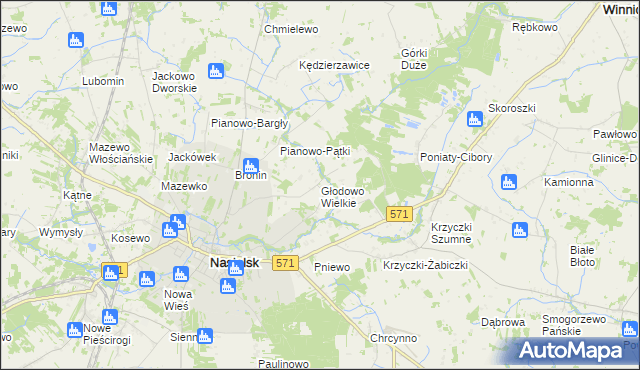 mapa Głodowo Wielkie, Głodowo Wielkie na mapie Targeo
