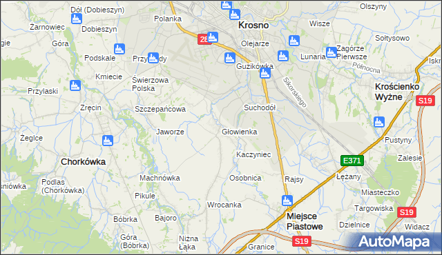 mapa Głowienka, Głowienka na mapie Targeo