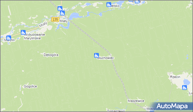 mapa Głuchowiec, Głuchowiec na mapie Targeo