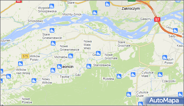 mapa Głusk gmina Leoncin, Głusk gmina Leoncin na mapie Targeo