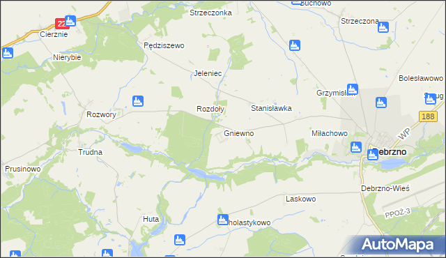 mapa Gniewno, Gniewno na mapie Targeo