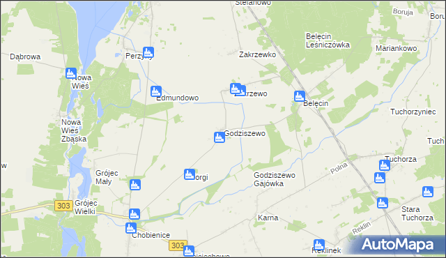 mapa Godziszewo gmina Siedlec, Godziszewo gmina Siedlec na mapie Targeo