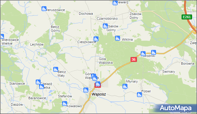 mapa Gola Wąsoska, Gola Wąsoska na mapie Targeo