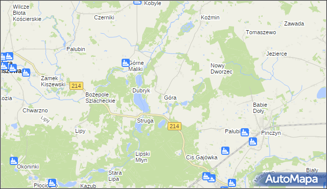 mapa Góra gmina Stara Kiszewa, Góra gmina Stara Kiszewa na mapie Targeo