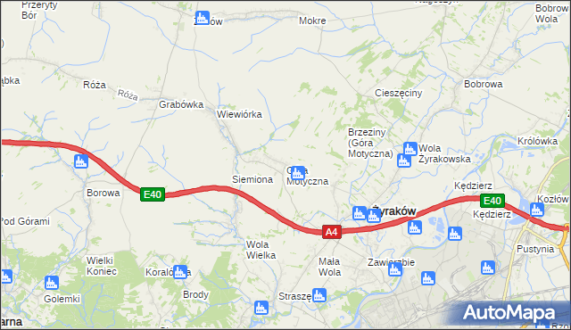 mapa Góra Motyczna, Góra Motyczna na mapie Targeo