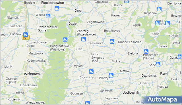 mapa Góra Świętego Jana, Góra Świętego Jana na mapie Targeo